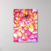 Pink Dahlia waterverf abstract fijnkunstcanvas Canvas Afdruk (Voorkant)