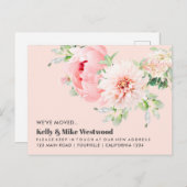 Pink Dahlia We hebben New House verplaatst Briefkaart (Voorkant / Achterkant)