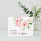 Pink Dahlia We hebben New House verplaatst Briefkaart (Staand voorkant)