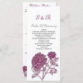 Pink,dahlia Wedding-programma Programmakaart (Voorkant / Achterkant)
