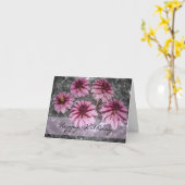 Pink Dahlias Birthday Wishes Kaart (Gele Bloem)