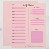 Pink Daily Planner Briefhoofd (Voorkant / Achterkant)