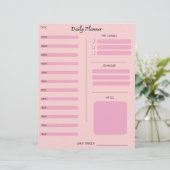 Pink Daily Planner Briefhoofd (Staand voorkant)