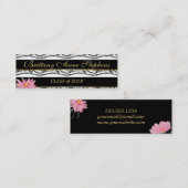 Pink Daisies Black Lace Afstuderen Naam Invoegen Contactkaartje (Voorkant / Achterkant)
