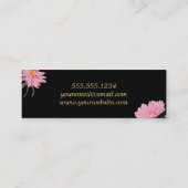 Pink Daisies Black Lace Afstuderen Naam Invoegen Contactkaartje (Achterkant)