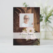 Pink Daisies Cowboy Boot Funeral Memorial Sympathi Bedankkaart (Staand voorkant)