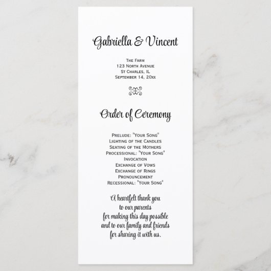 Pink Daisies Cowboy Boots country Wedding Program Programmakaart (Achterkant)