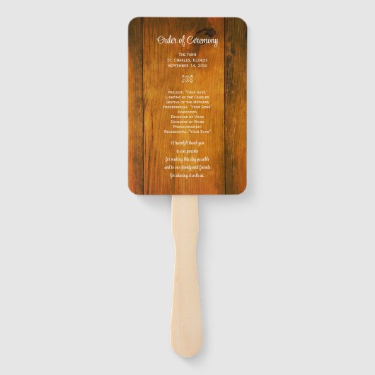 Pink Daisies Cowboy Boots Western Wedding Program Handwaaier (Achterkant)