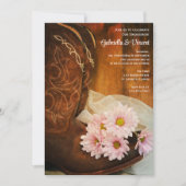 Pink Daisies Cowboy Boots Westerne Engagement Part Kaart (Voorkant)