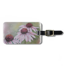 PINK DAISIES PERSONALISEERD BAGAGELABEL