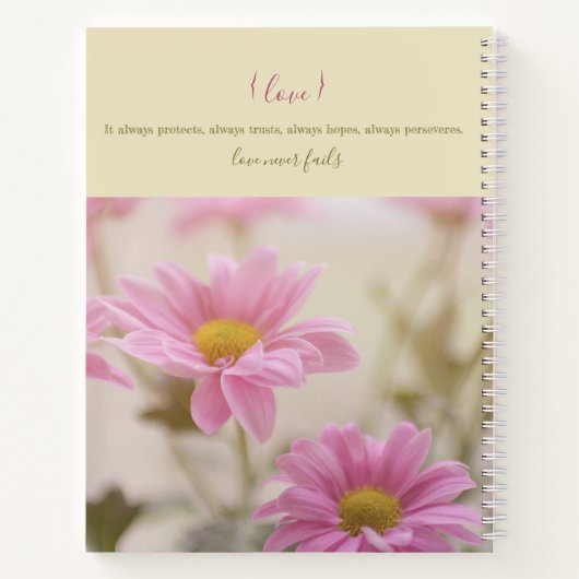 Pink Daisies Spiral Notitieboek Romantische Bloeme (Achterkant)