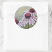 Pink Daisies Waterverf Floral Ronde Sticker (Tas)