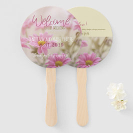 Pink Daisies Wedding Fans Romantische bloemen Handwaaier