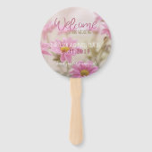 Pink Daisies Wedding Fans Romantische bloemen Handwaaier (Voorkant)