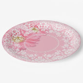 Pink Daisies & White Lace Party Wedding Reception Papieren Bordje (Gekanteld)