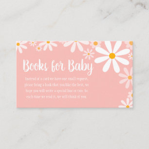 Pink Daisy Baby shower Boeken voor Baby Informatiekaartje