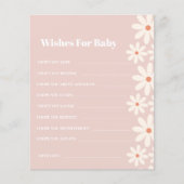 Pink Daisy Baby shower Wishes voor Baby (Voorkant)