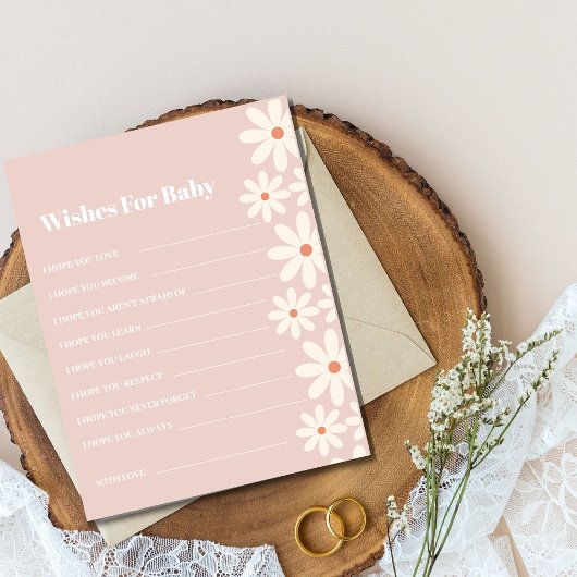 Pink Daisy Baby shower Wishes voor Baby