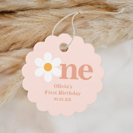 Pink Daisy Birthday Party Bedankjes Labels