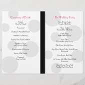 Pink Daisy Black White Polka Dot Wedding Program (Achterkant)