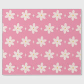Pink Daisy Charm Cadeaupapier (Vlak)