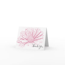 Pink Daisy Effect Floral Hartelijk dank