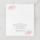 Pink Daisy Effect Floral Wedding Charity Favors Plaatskaartje (Buitenkant ongevouwen)