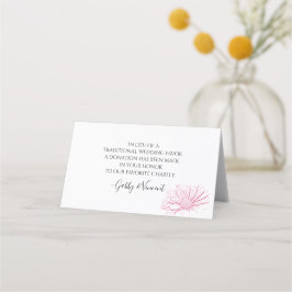 Pink Daisy Effect Floral Wedding Charity Favors Plaatskaartje