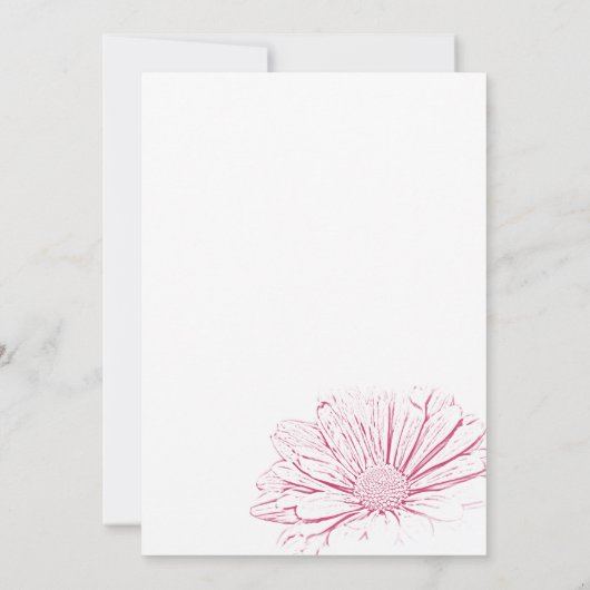 Pink Daisy Effect Floral Wedding Engagement Party Kaart (Achterkant)