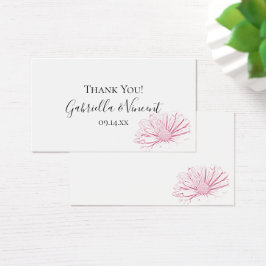 Pink Daisy Effect Floral Wedding Favor Labels Visitekaartje