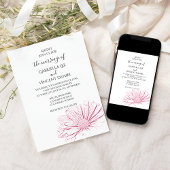 Pink Daisy Effect Floral Wedding Invitation Kaart