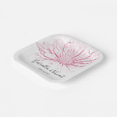 Pink Daisy Effect Floral Wedding Papieren Bordje (Gebogen)