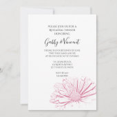 Pink Daisy Effect Floral Wedding Rehearsal Dinner Kaart (Voorkant)