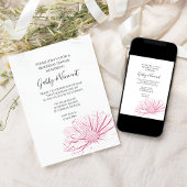 Pink Daisy Effect Floral Wedding Rehearsal Dinner Kaart