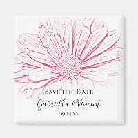 Pink Daisy Effect Floral Wedding Save the Date