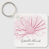 Pink Daisy Effect Floral Wedding Sleutelhanger (Voorkant)