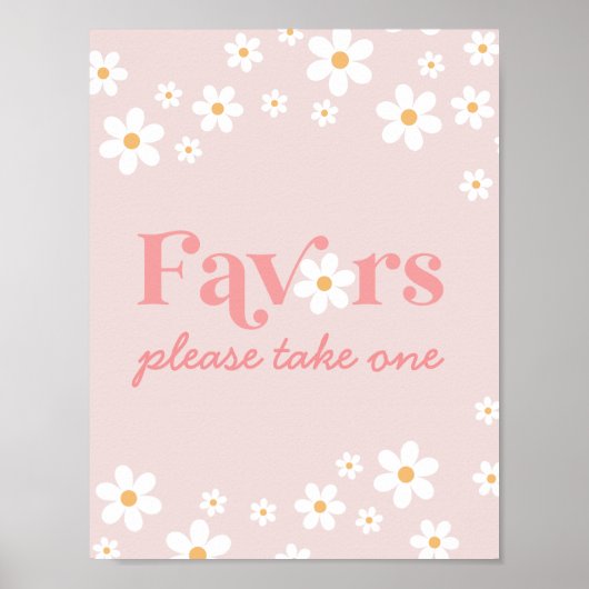 Pink Daisy Favors Poster (Voorkant)