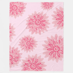 Pink Daisy Fleece Deken