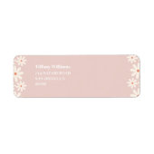 Pink Daisy Floral Baby shower retouradres Etiket (Voorkant)