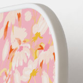 Pink Daisy Floral Pattern Personalized Name Cute Pickleball Paddle (Links Detail)