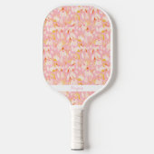 Pink Daisy Floral Pattern Personalized Name Cute Pickleball Paddle (Voorkant)
