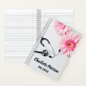 Pink Daisy Floral Registered verpleegster personal Notitieboek (Binnen)
