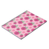Pink daisy floral seamless patternart, beauty, blo notitieboek (Linkerzijde)