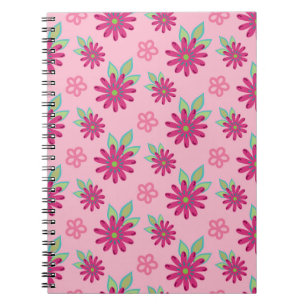 Pink daisy floral seamless patternart, beauty, blo notitieboek