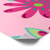 Pink daisy floral seamless patternart, beauty, blo poster (Hoek)