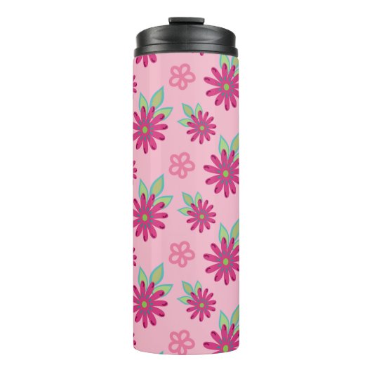 Pink daisy floral seamless patternart, beauty, blo thermosbeker (Voorkant)