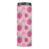 Pink daisy floral seamless patternart, beauty, blo thermosbeker (Achterkant)