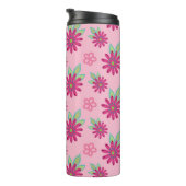Pink daisy floral seamless patternart, beauty, blo thermosbeker (Geroteerd rechts)