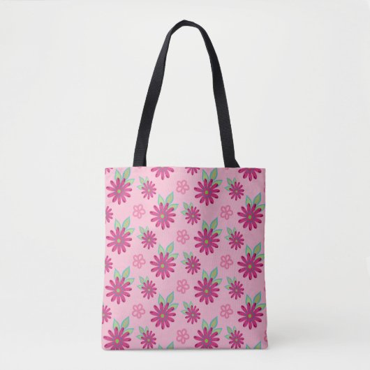 Pink daisy floral seamless patternart, beauty, blo tote bag (Voorkant)