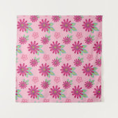 Pink daisy floral seamless patternart, beauty, blo wandkleed (Voorkant (horizontaal))